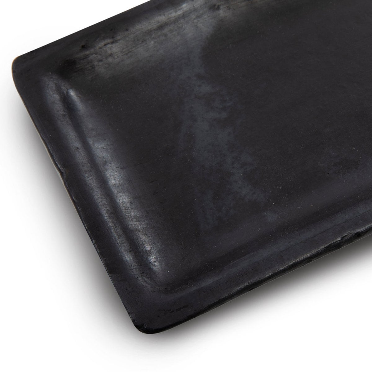 Terracotta Sushi Plate - Black Burned Finish Dinner Plate - Medium