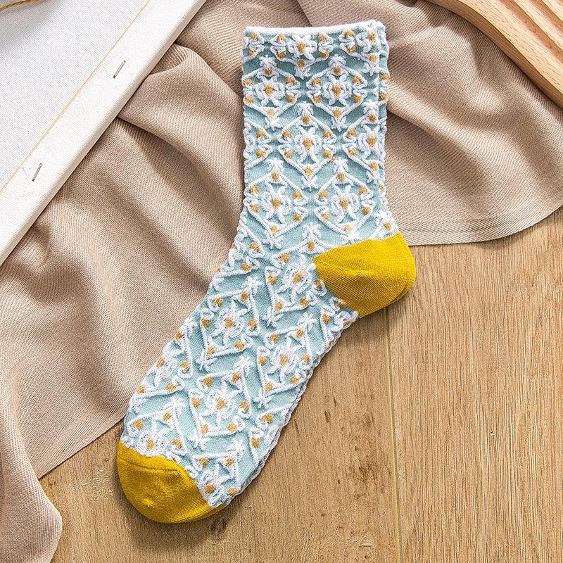 Embroided Summer Anklesocks | Floral Patterns - JUGLANA