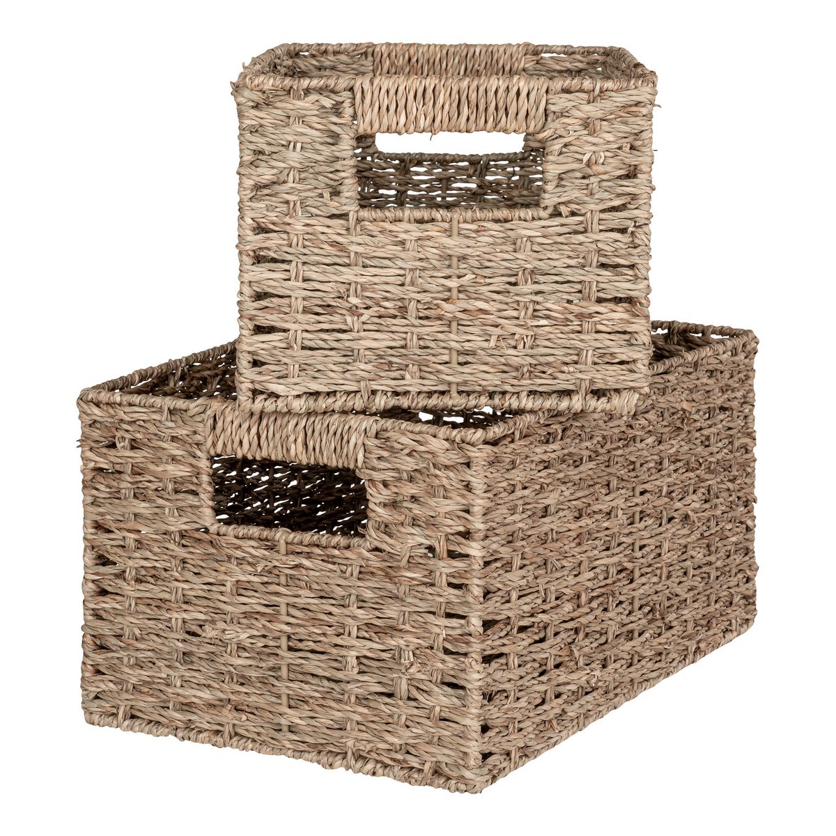 Seagrass Storage Baskets - Natural Woven Baskets, Set of 2