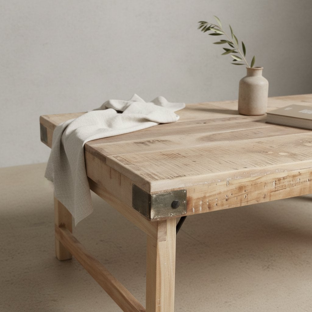 Limewash coffee table foldable