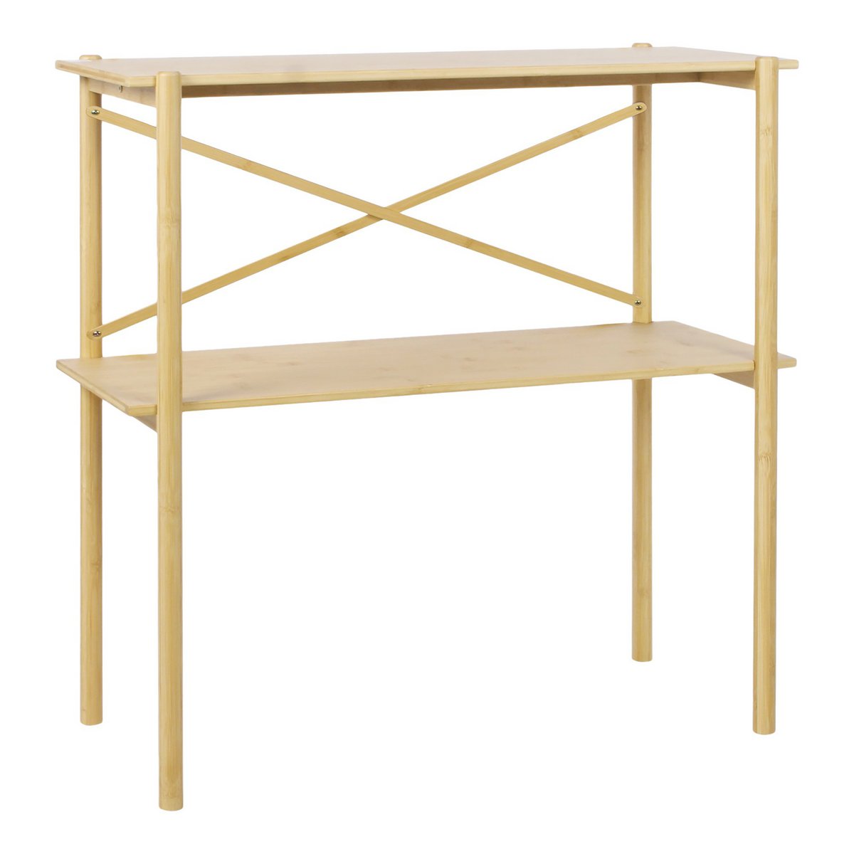 Bamboo Console Table - Natural Slim Entryway Table 83cm