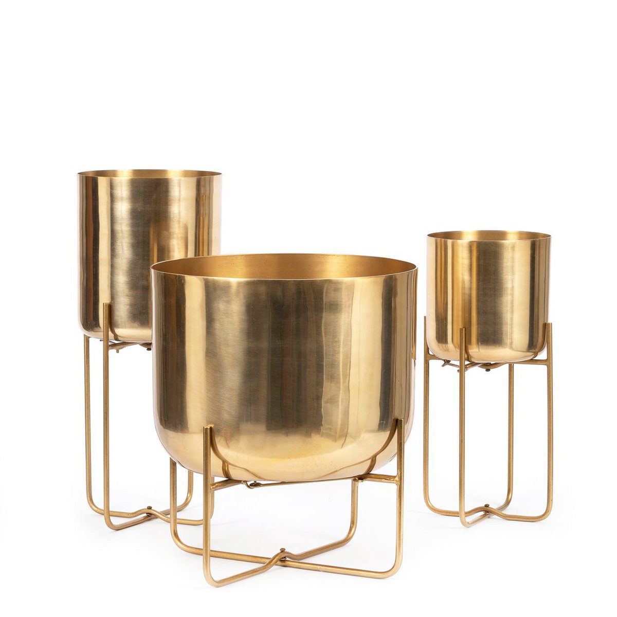 The Brass Planter on Stand - Brass - M