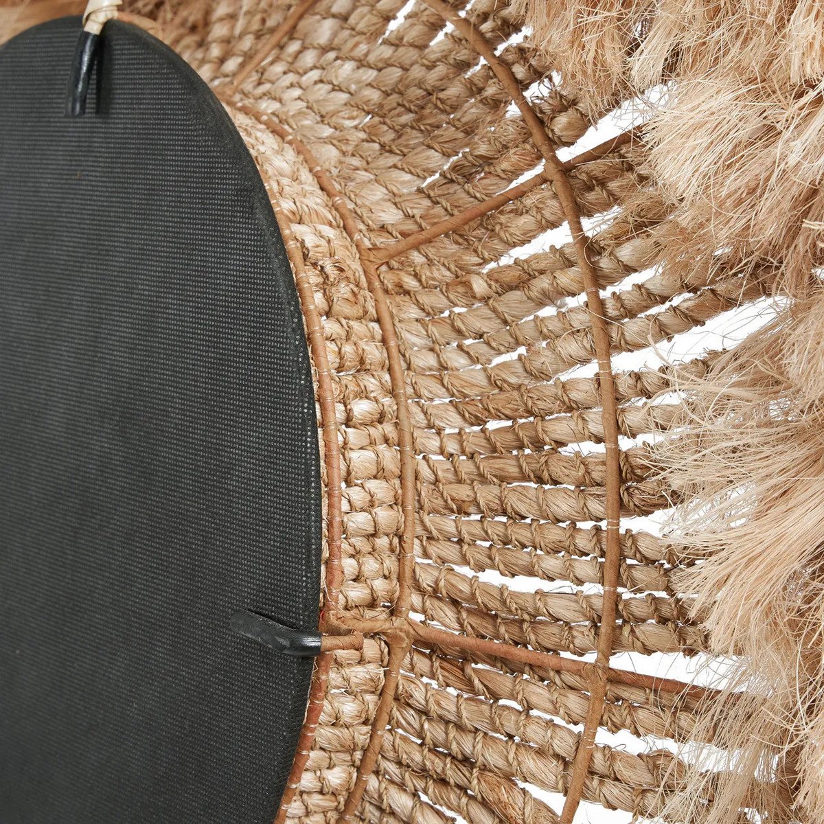 Abaca Woven Mirror - Natural Fiber Wall Decor