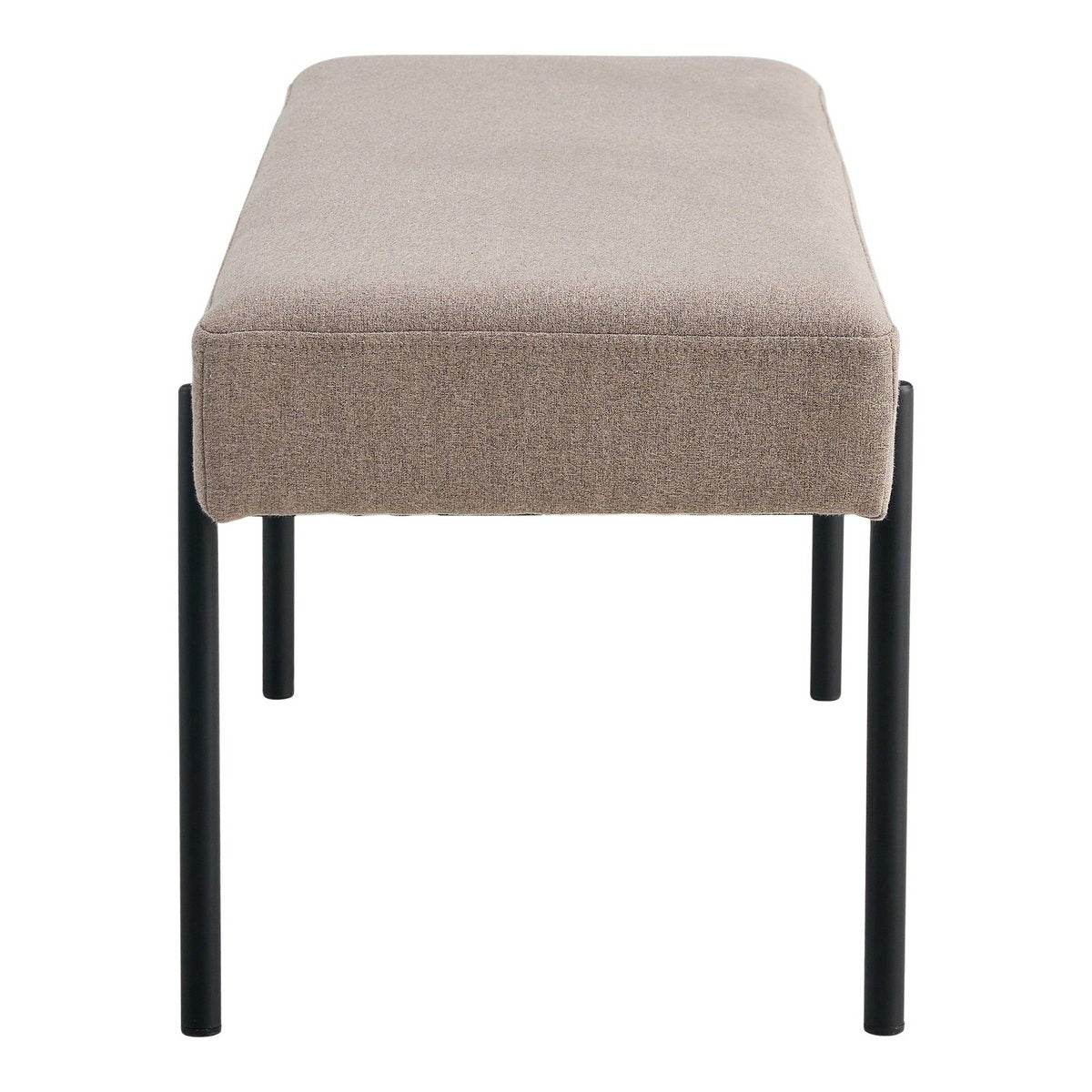 Stone Bench with Black Metal Legs – Modern Accent, 100cm