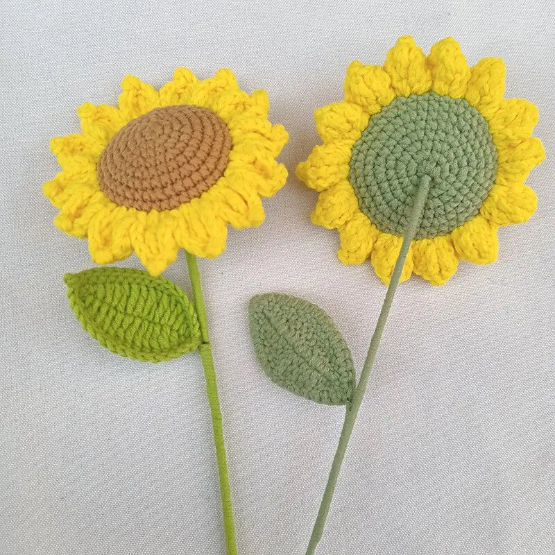Girasol de ganchillo hecho a mano | Decoración del hogar