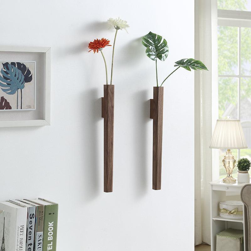 Wandvase: Handgemachte Holzhalterung