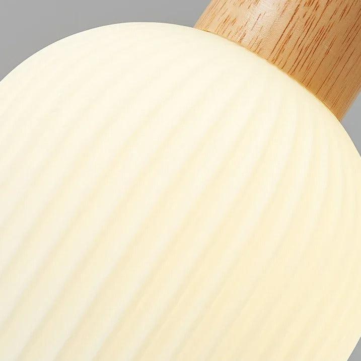 Japanese Riflet Pendant Lamp | Frosted Glass, Wood - JUGLANA