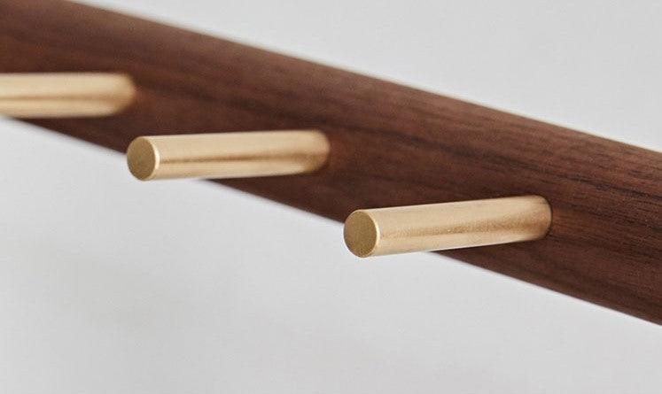 Key Holder with Brass Hooks | Handmade, Black Walnut Wood - JUGLANA