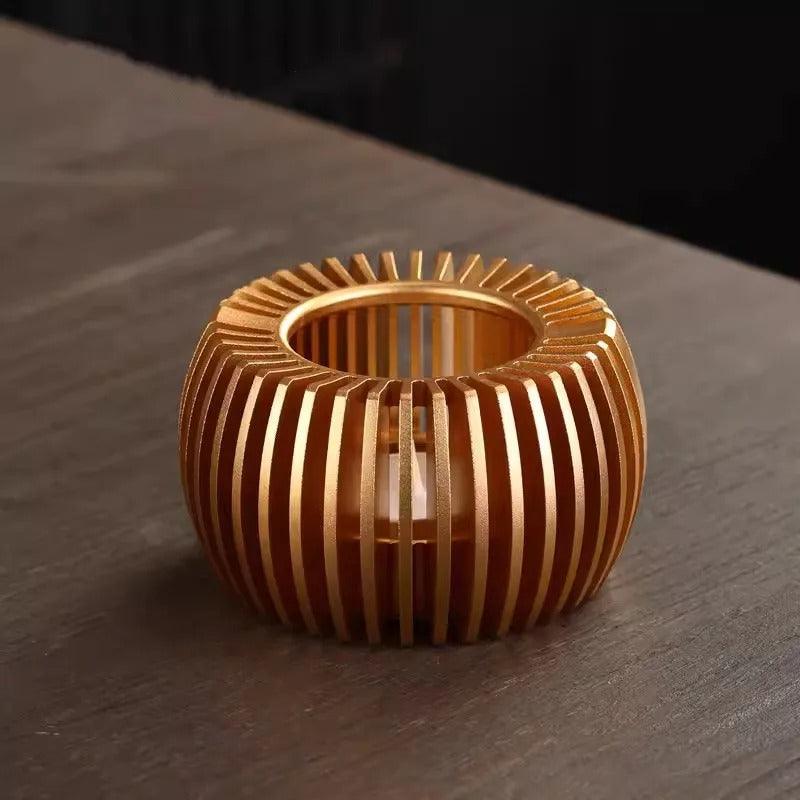 Modern Candle Holder | Metal & Wood - JUGLANA