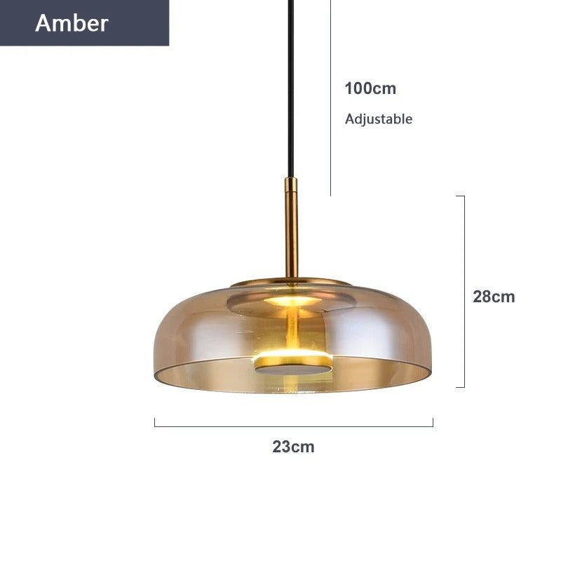 Modern Diner Pendant Lamp | Glass & Metal - JUGLANA