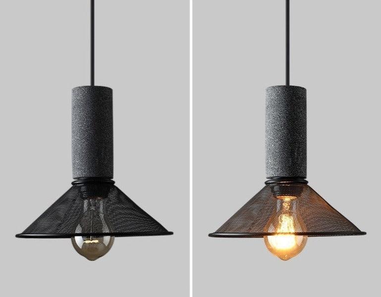 Modern Industrial Lamp | Stone & Metal - JUGLANA