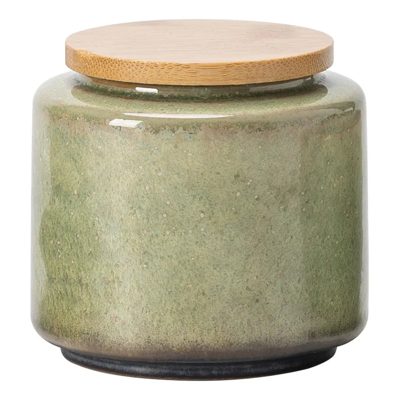 Natural Ceramic Tea Storage Canister | Bamboo & Ceramic - JUGLANA
