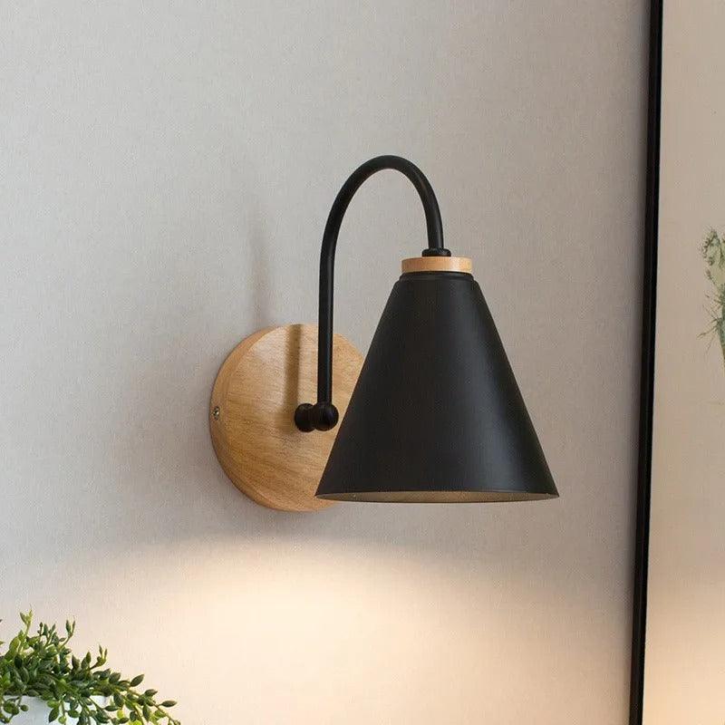 Nordic Bell Wall Lamp | Wood & Metal - JUGLANA