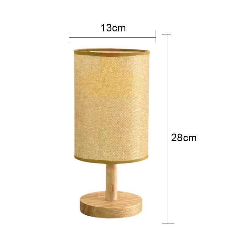 Nordic Natural Bedside Lamp | Wood & Linen - JUGLANA