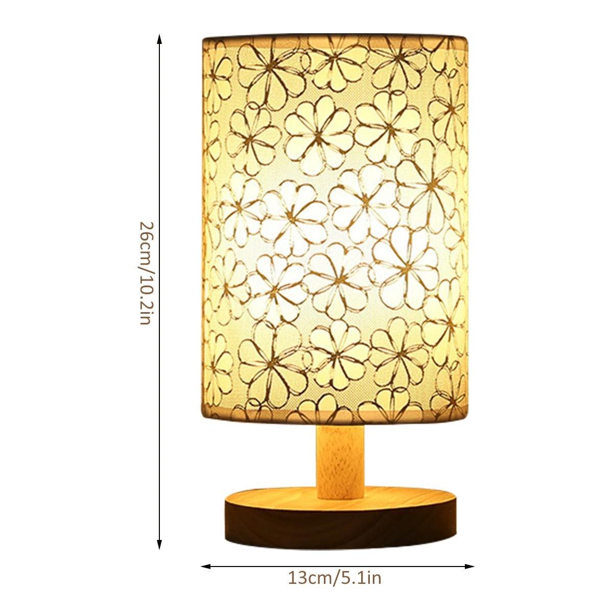 Nordic Printed Table Lamp | Wood & Linen - JUGLANA