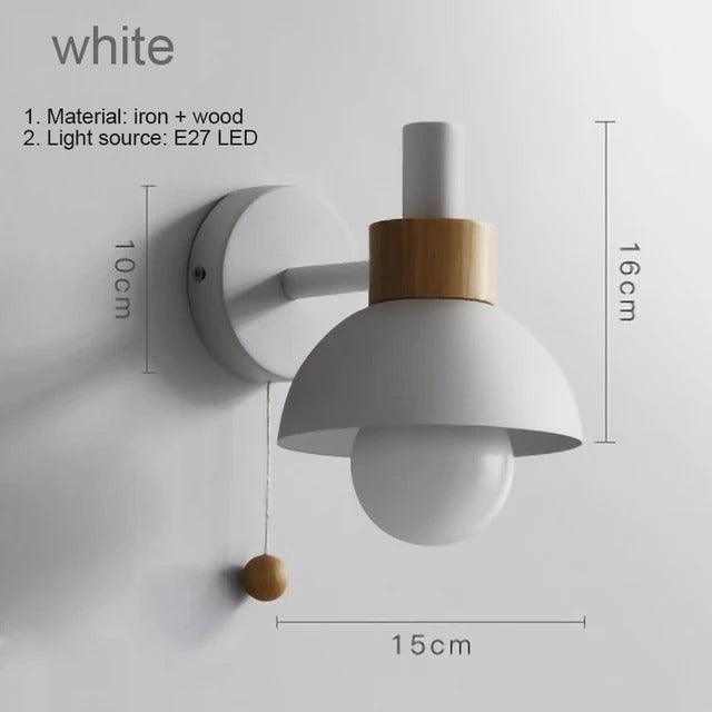 Nordic Wall Lamp | Metal & Wood, Pull Switch - JUGLANA