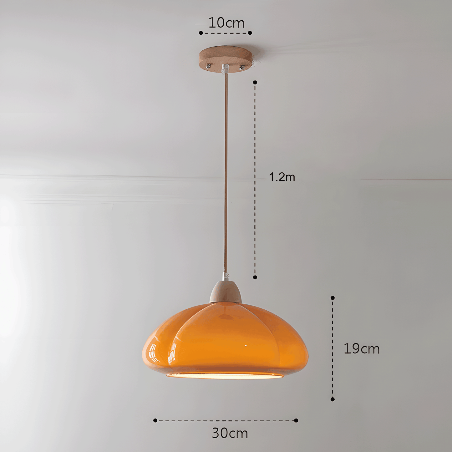Retro Pumpkin Lamp | Glass & Wood - JUGLANA