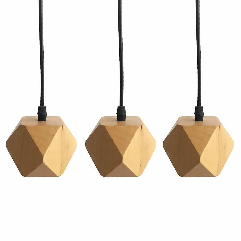Simple Geometric Pendant Light | Full Wood - JUGLANA