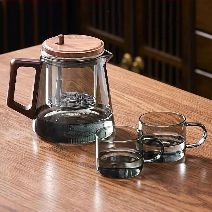 Small Office Tea Can | Glass & Wood - JUGLANA
