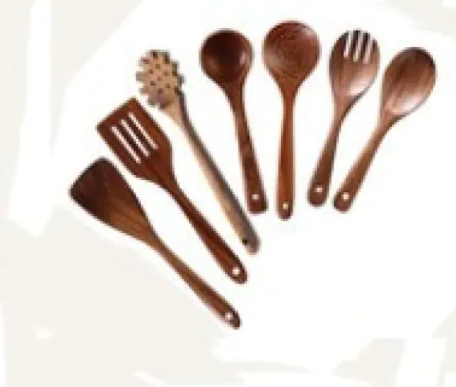 Teak Wood Kitchen Utensil Set | Natural Wood - JUGLANA