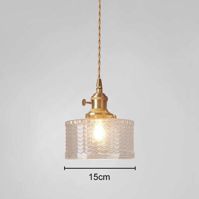 Vintage Herringbone Lamp | Glass & Metal - JUGLANA
