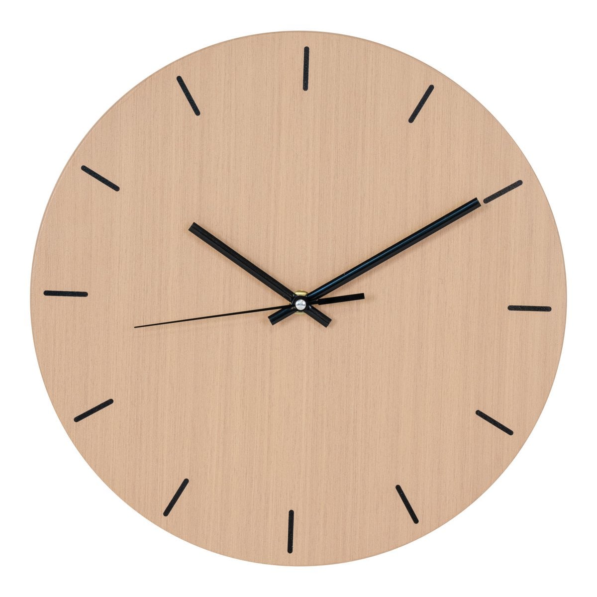 Wood Wall Clock Scandinavian Design - Nature Inspired, Ø30 cm
