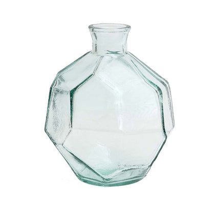 Origami Vase - Round Blue Geometric Accent Decor