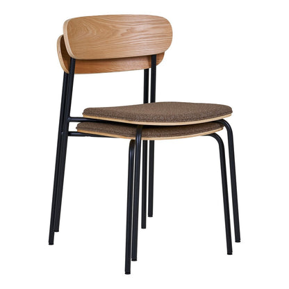 Estepona Dining Chair - Nature/Brown/Black, 51x47x77cm - Set of 2