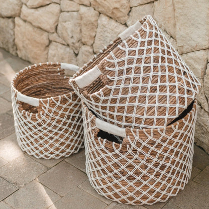 Storage Basket PURA | Plant Basket | Laundry Basket (white) made from Banana Fibre (3 sizes)