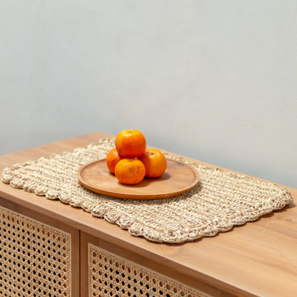 Raffia Placemat Set - Rectangular Boho Table Mats, 50x30 cm