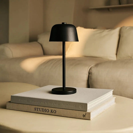 Rechargeable Table Lamp - Black Cordless Lamp with Dimmer
