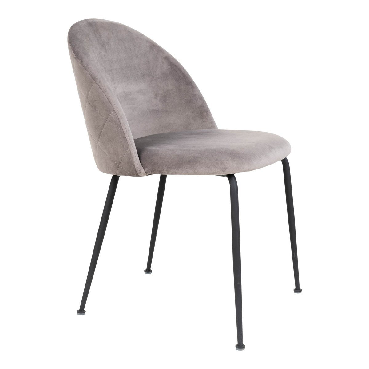 Chaise de salle à manger Geneve - Velours, Acier, Gris - Jeu de 2