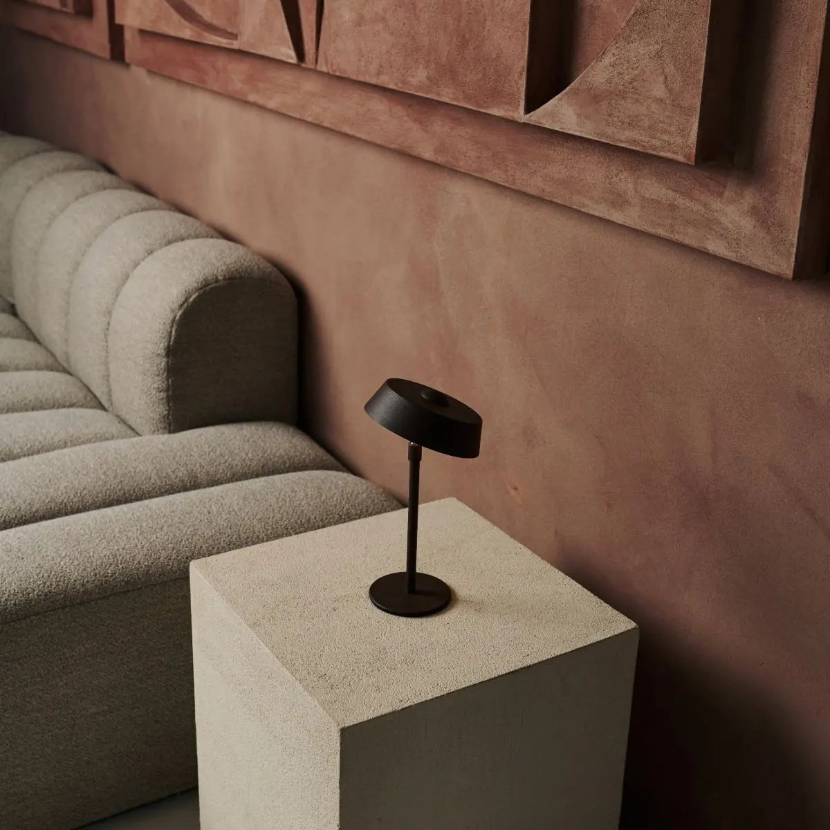 Mocha Brown USB Table Lamp | Dimmable Minimalist Bedside Light