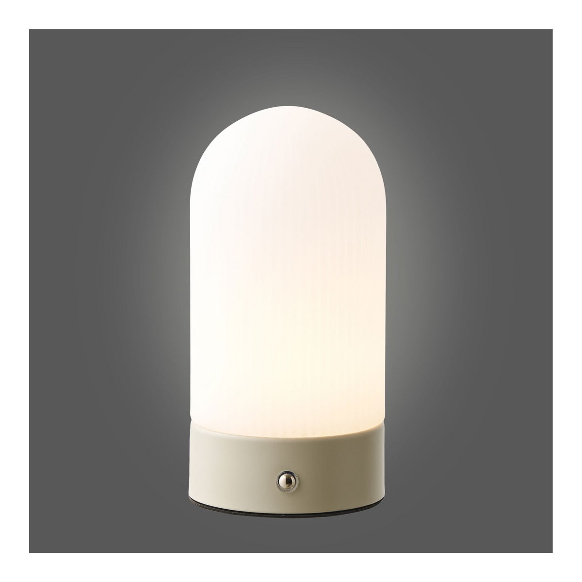 Ashford Table lamp, metal/PE, rechargeable, beige/white