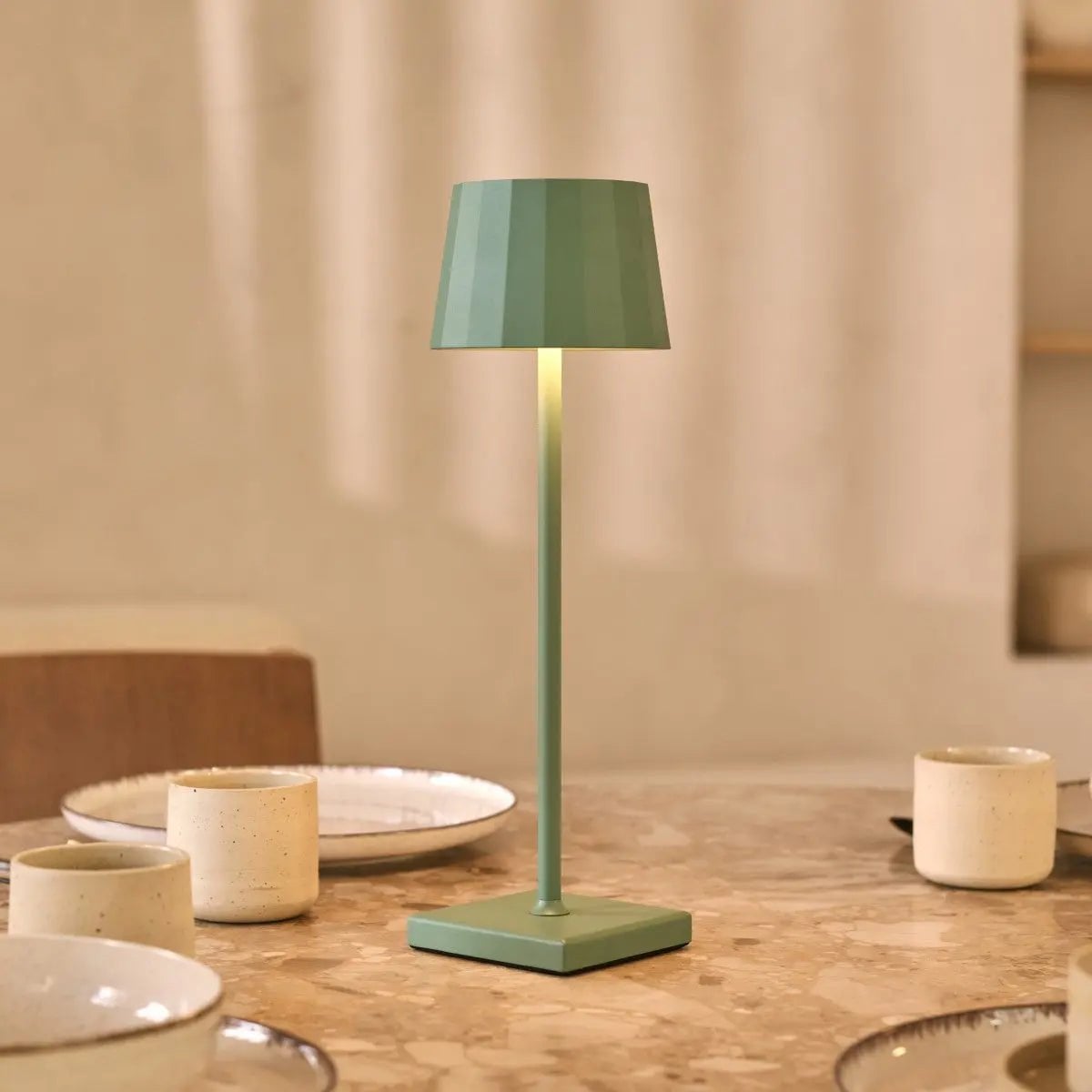 Wouter Sage Green Rechargeable Table Lamp | Wireless Charging & 120-Hour Battery Life