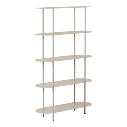 Rieti Shelving unit, 5 shelves, metal, sand, 31x90x150 cm