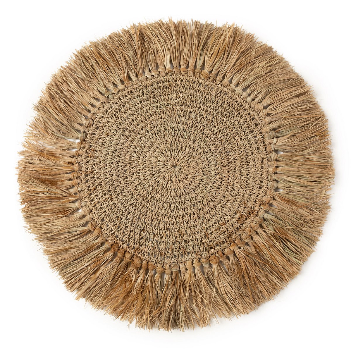 Raffia Crochet Placemat - Natural Woven Table Setting