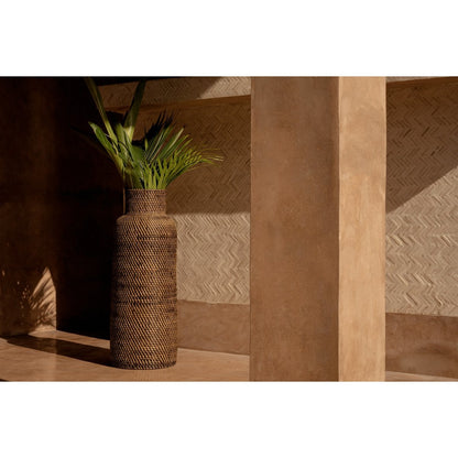 Rattan Umbrella Basket Colonial Style - Natural Brown