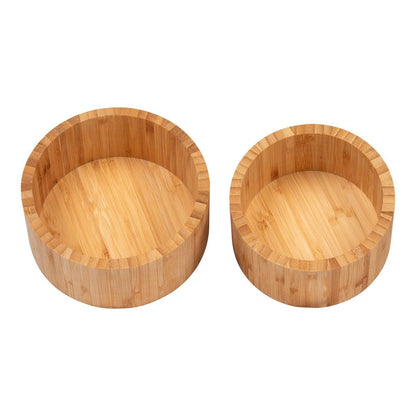 Bamboo Storage Boxes Set - Natural Small & Large Organizer Bins