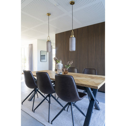 Monaco Dining Chair - Dark Brown, PU/Steel, 56x48x86 cm - Set of 2