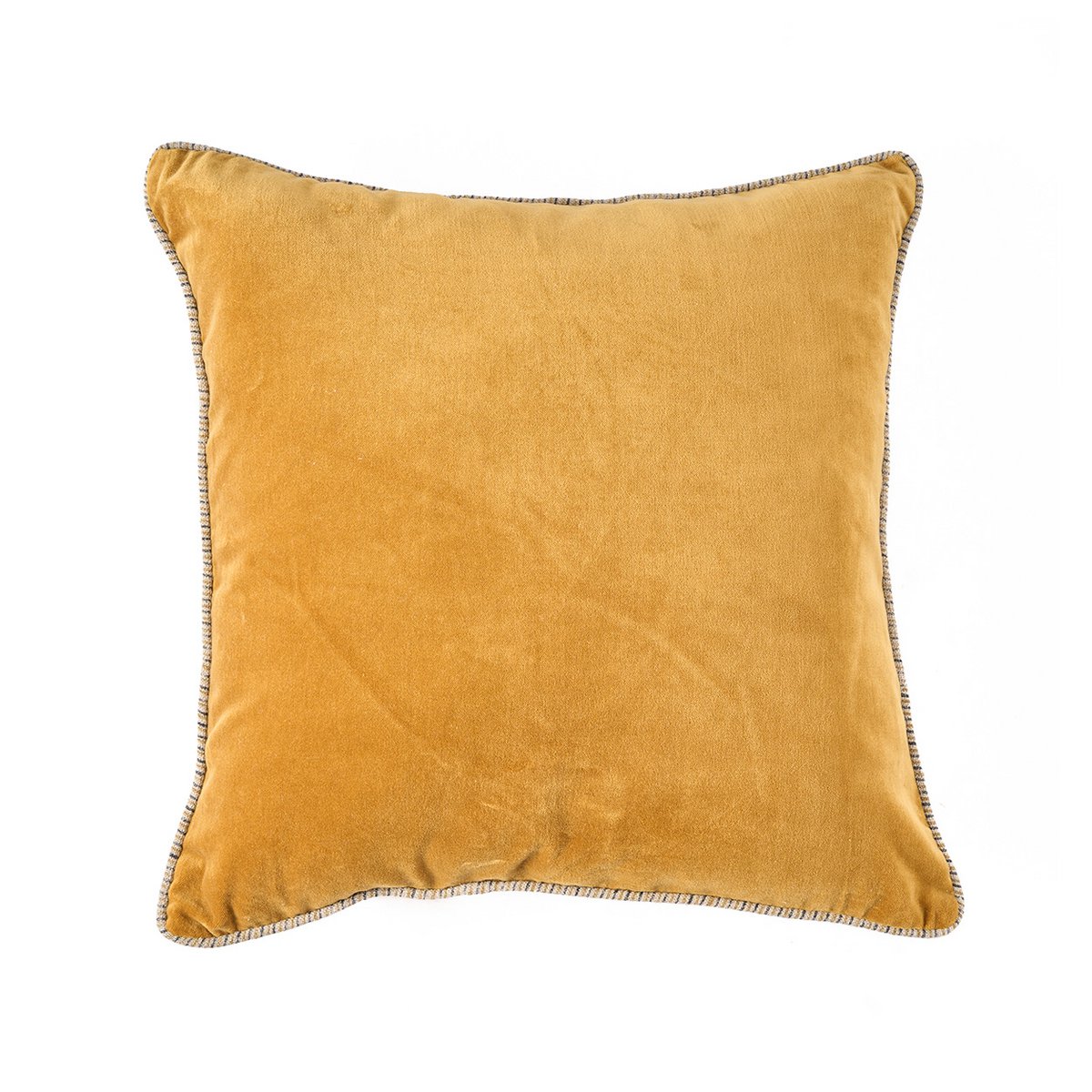 Velvet Cushion Cover - Mustard Yellow Decorative Pillow - 50x50