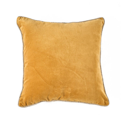 Velvet Cushion Cover - Mustard Yellow Decorative Pillow - 50x50