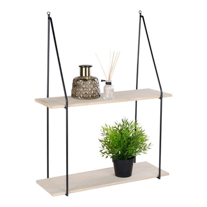aag Shelf - Steel, Paulownia, Black/Natural - 55x21x72 cm
