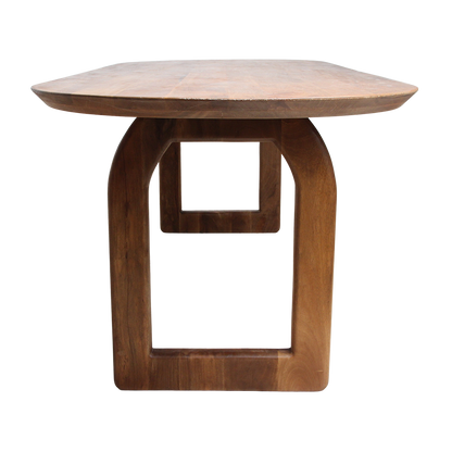 Mango Wood Dining Table – Bullnose Design, Rounded Edges
