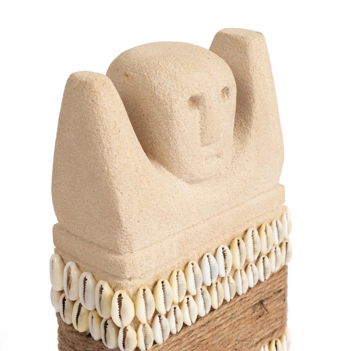 Sandstone Sumba Stone Statue - Hand-Carved Indonesian Decor - Large