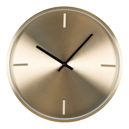 Gold Aluminum Wall Clock - Silent Movement, Round, 30cm