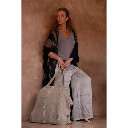 Linen Tote Bag - Natural Fabric Shopper