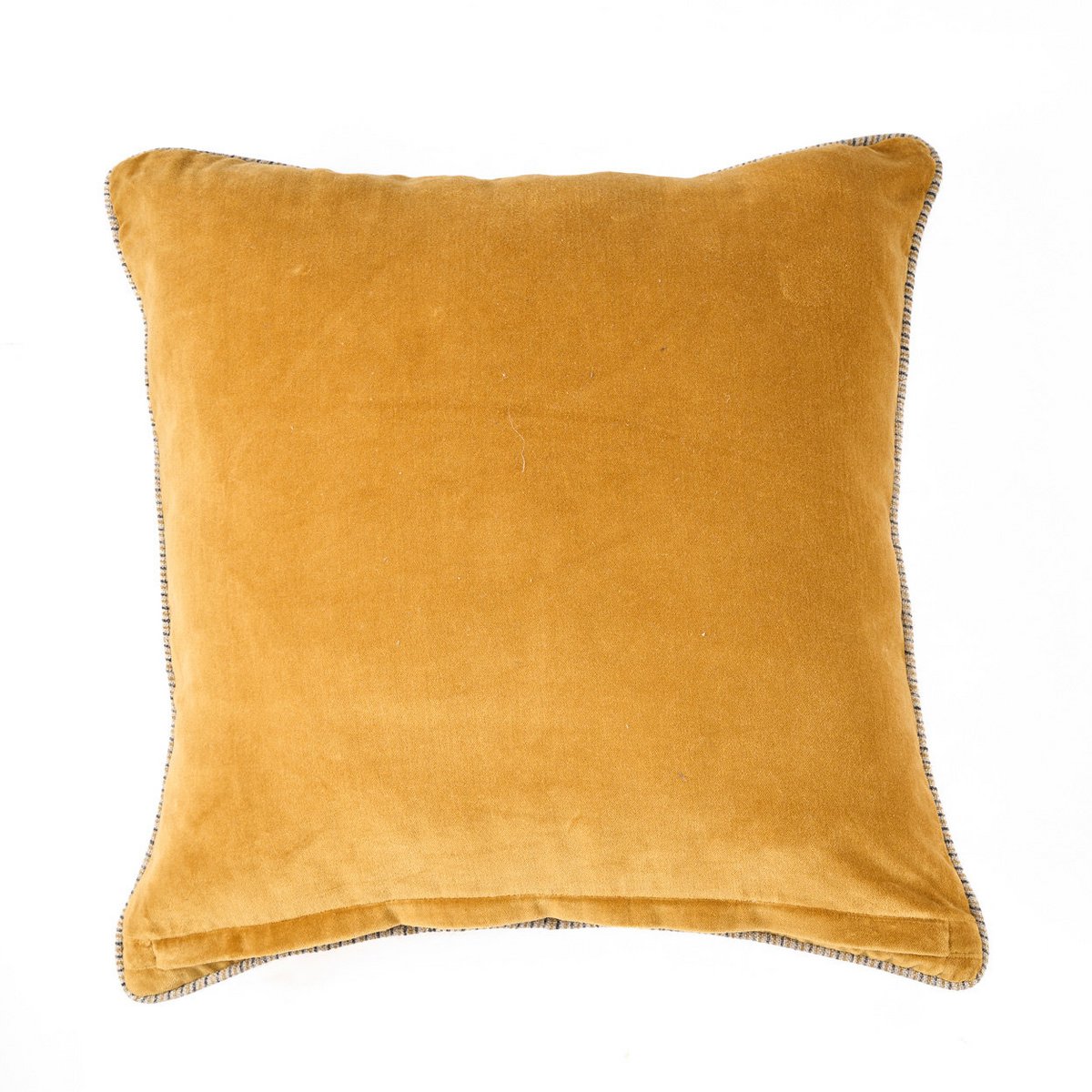 Velvet Cushion Cover - Mustard Yellow Decorative Pillow - 50x50