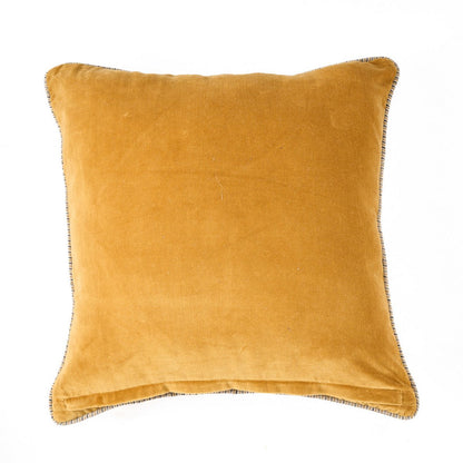 Velvet Cushion Cover - Mustard Yellow Decorative Pillow - 50x50