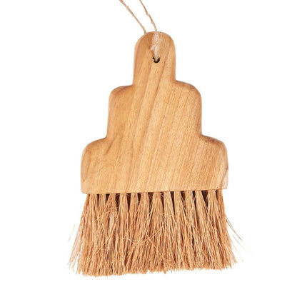 Teak Wood Crumb Brush - Natural Bristle Hand Brush for Kitchen